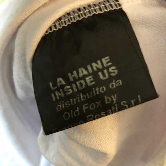 LA HAINE INSIDE US LONG WHITE T-SHIRT AVANT GARDE UNIQUE DESIGNER OWENS ITALY M - Picture 4 of 10